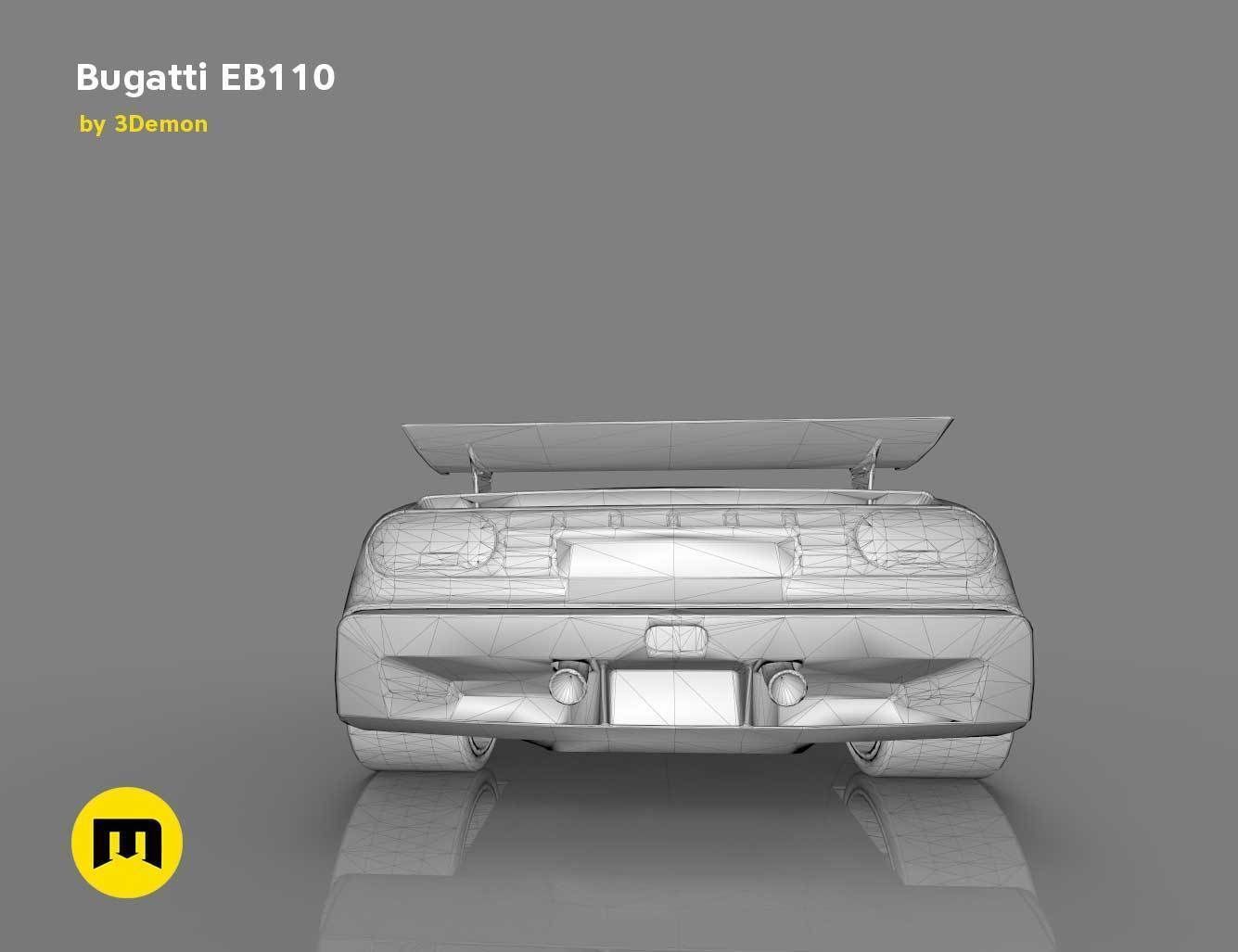 The mid-engine sport car - Bugatti EB110 3D print model_13