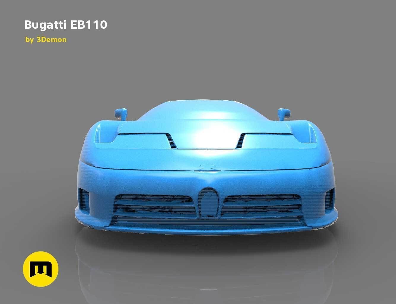 The mid-engine sport car - Bugatti EB110 3D print model_3