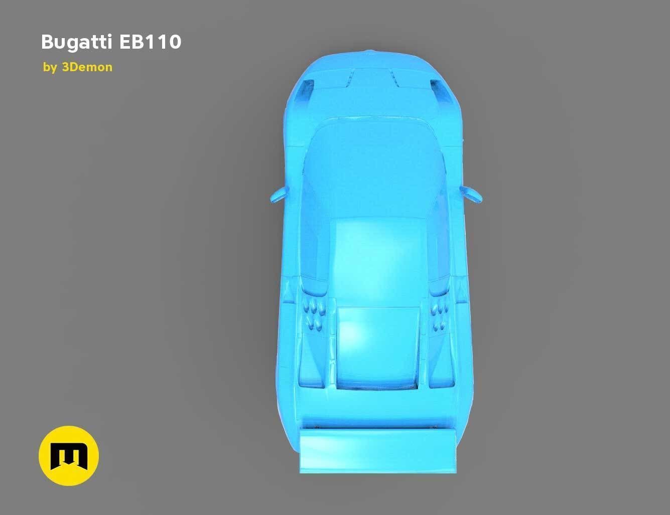 The mid-engine sport car - Bugatti EB110 3D print model_7