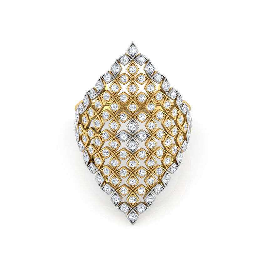 Marquise Mesh Ring 3D print model_3