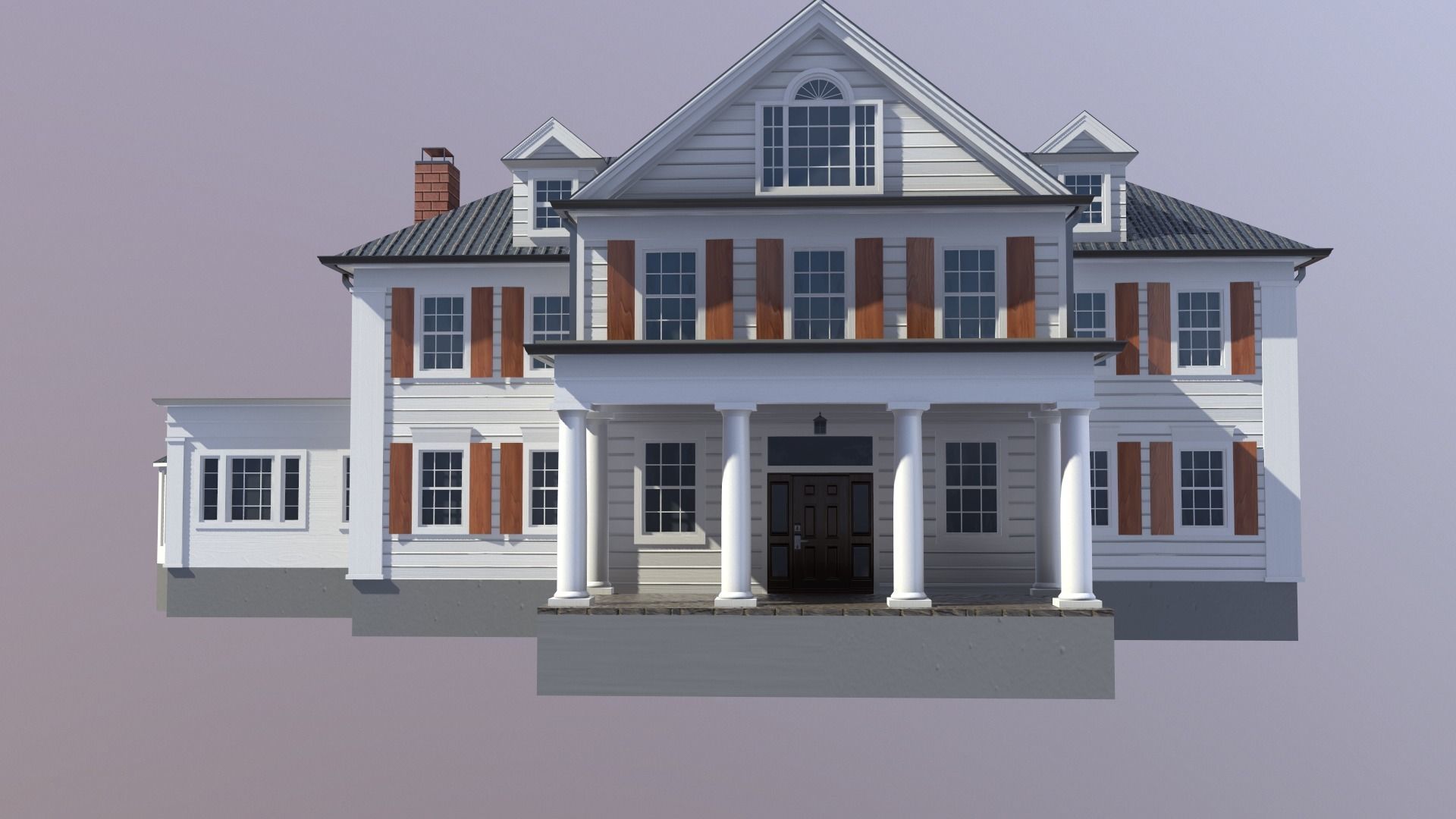 Modern Suburban House 5 Low-poly 3D model_1