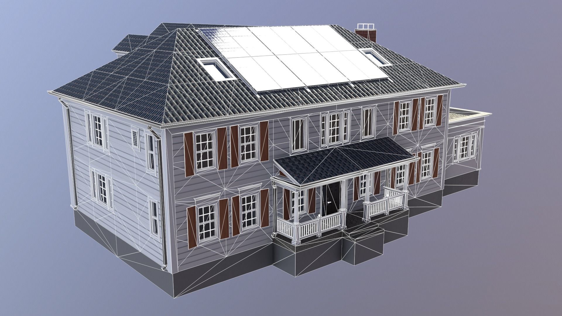 Modern Suburban House 5 Low-poly 3D model_8
