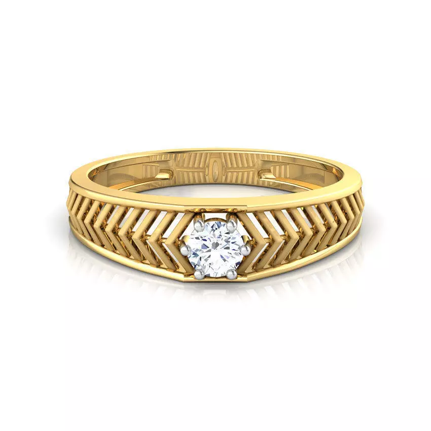 Ted Solitaire Ring 3D print model_0