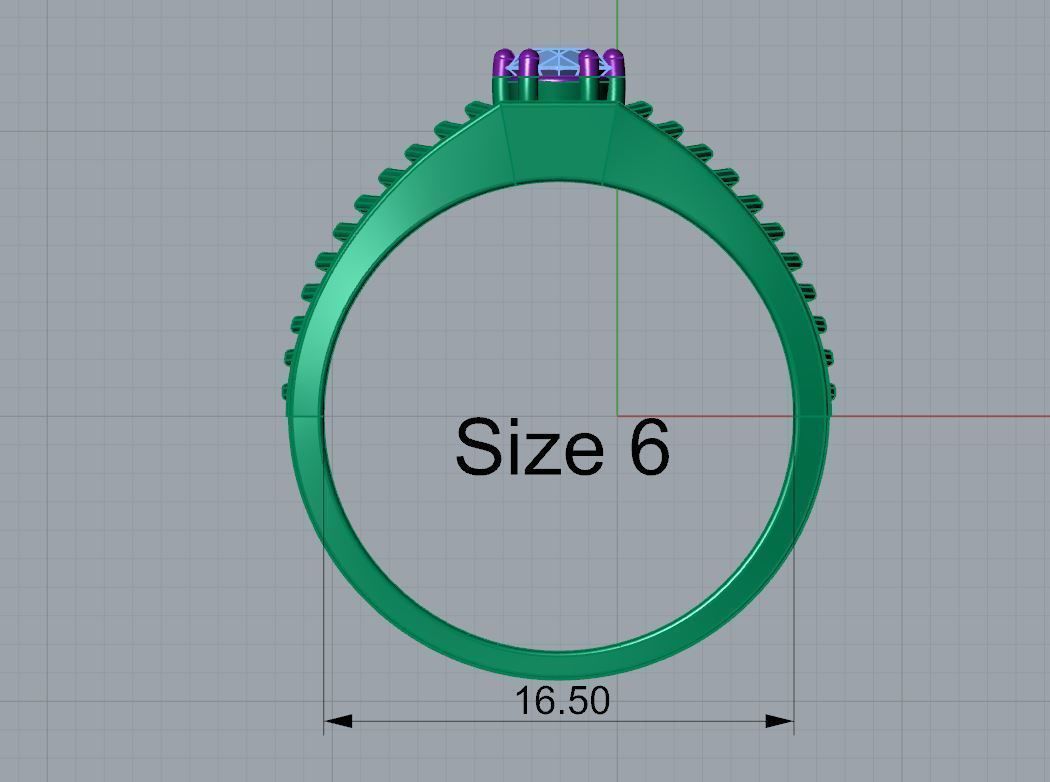 Ted Solitaire Ring 3D print model_4