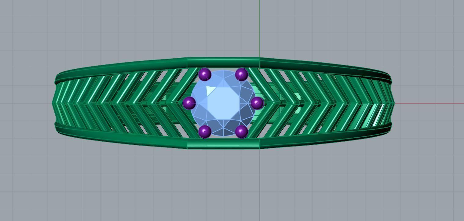 Ted Solitaire Ring 3D print model_5