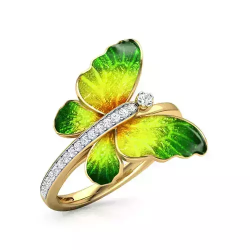 Green Butterfly Ring