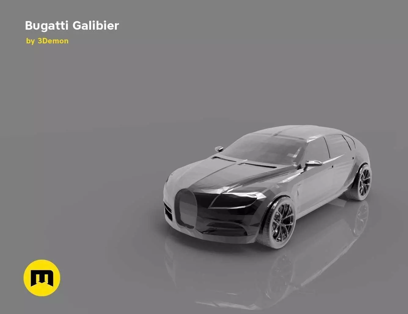 A four-seat concept car - Bugatti Galibier 3D print model_0