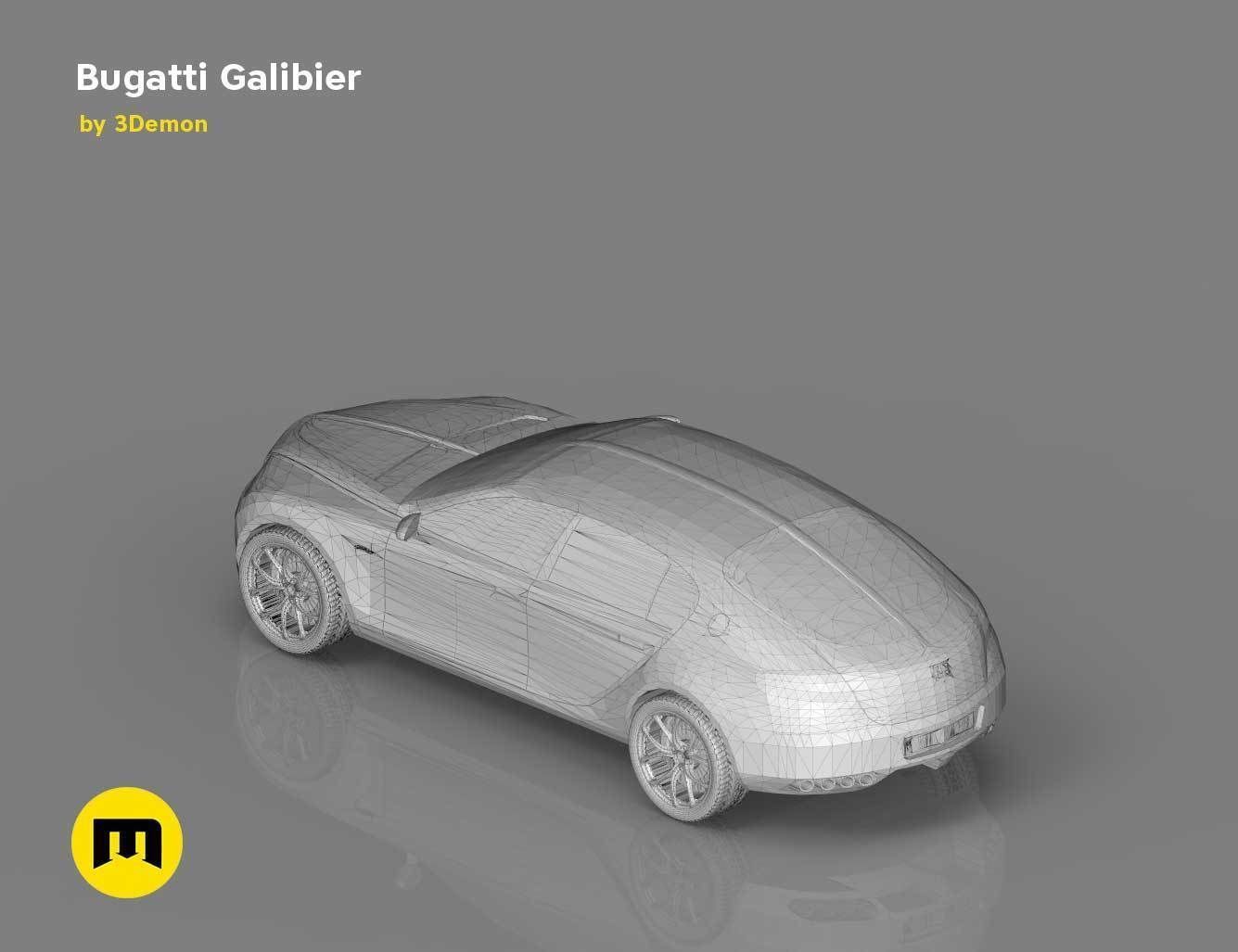 A four-seat concept car - Bugatti Galibier 3D print model_14