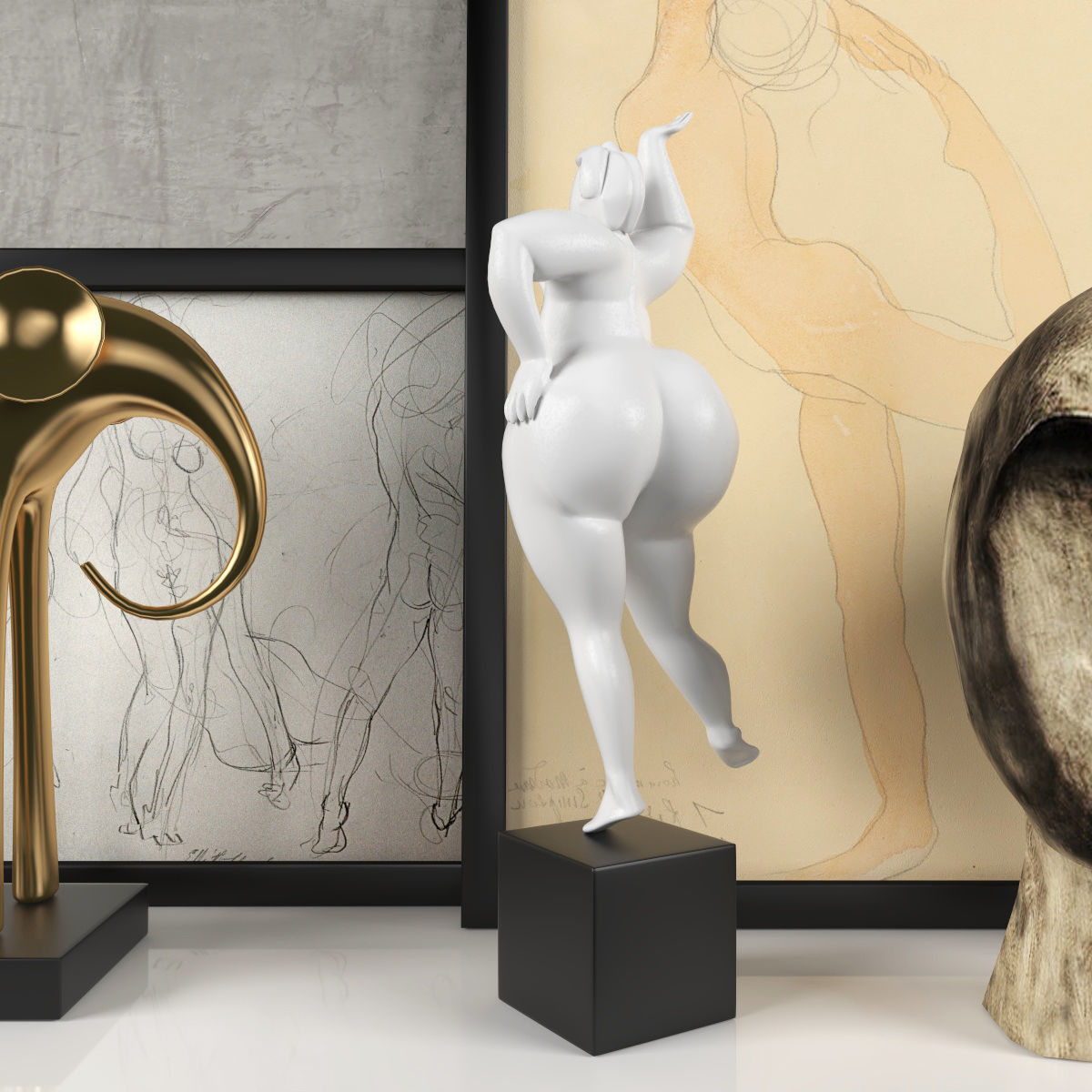 Decorativ set1 3D model_1