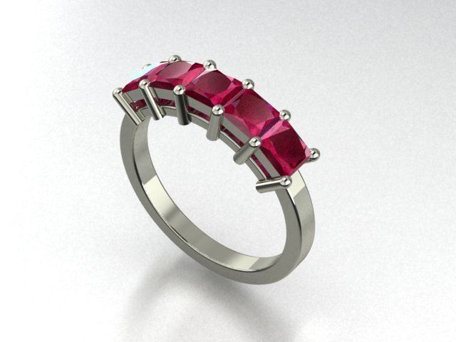 engagement Ruby Ring  3D print model