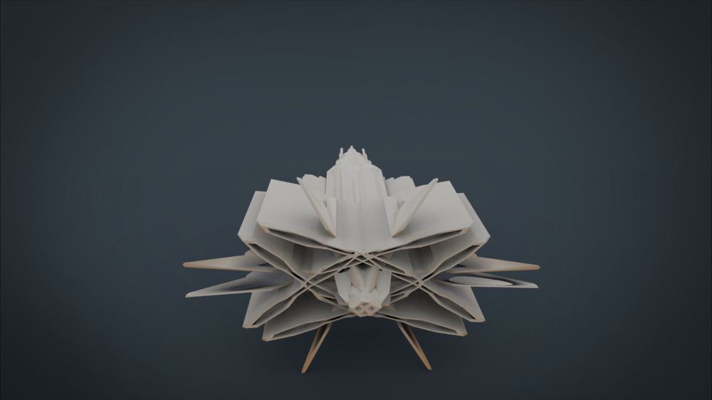 Black Guardian SpaceShip Low-poly 3D model_18