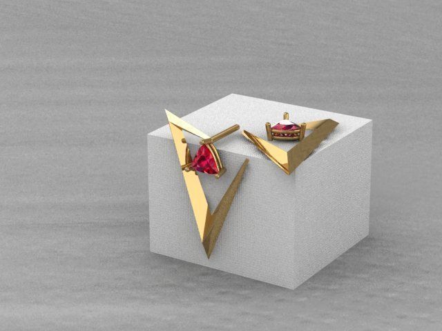 gold earring  3D print model