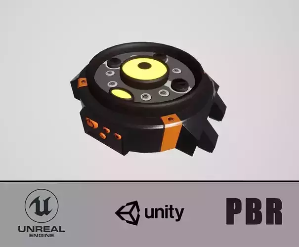 Sci-fi sticky mine Free low-poly 3D model