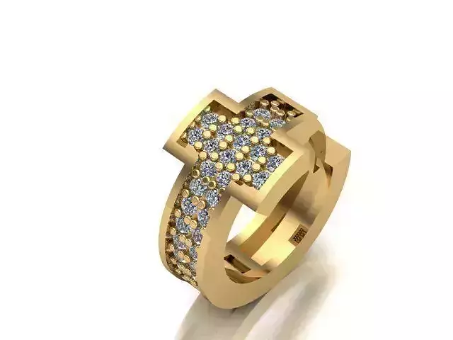 cross earring with stone 