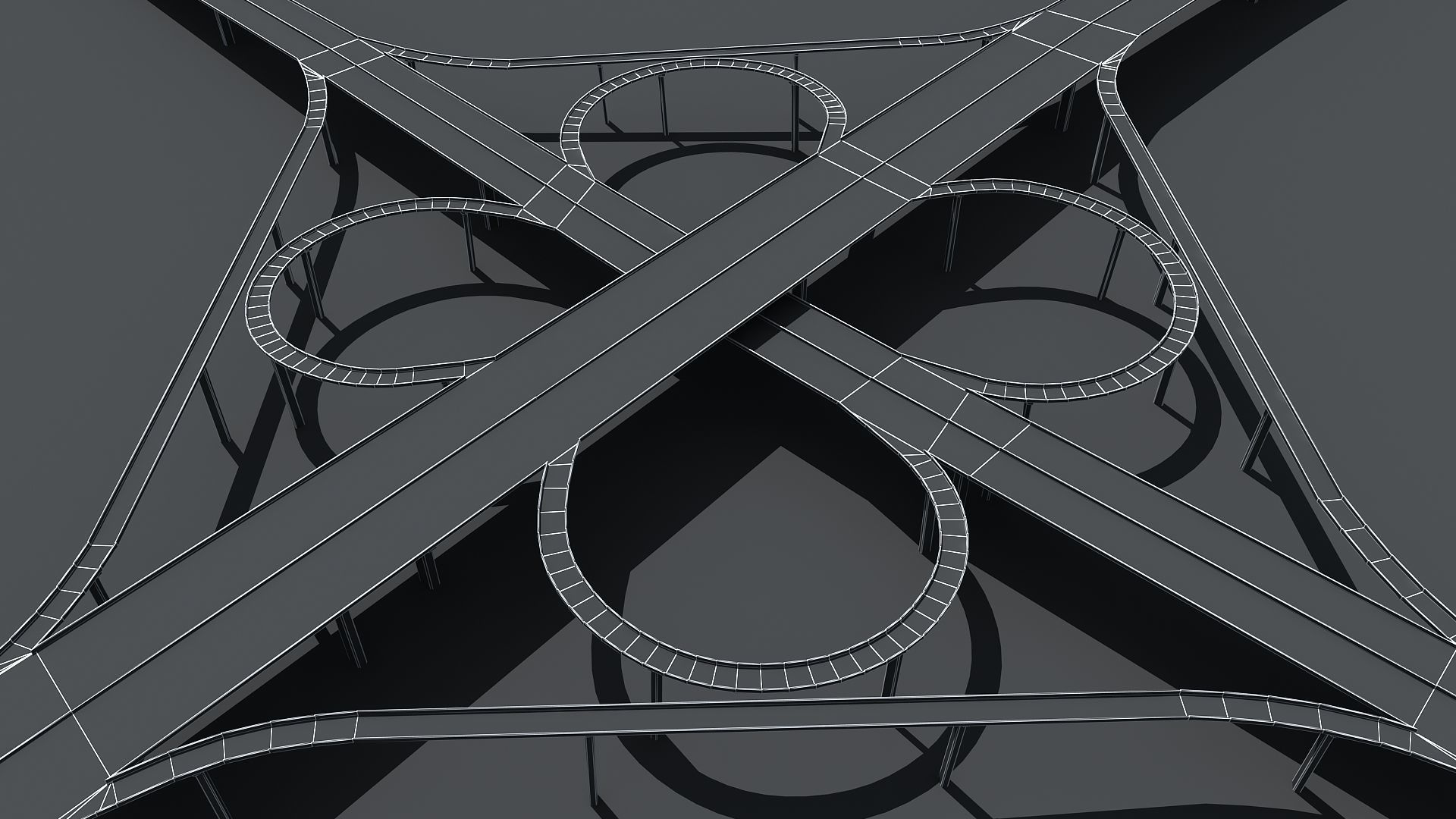 Highway Viaduct flyover  Low-poly 3D model_10