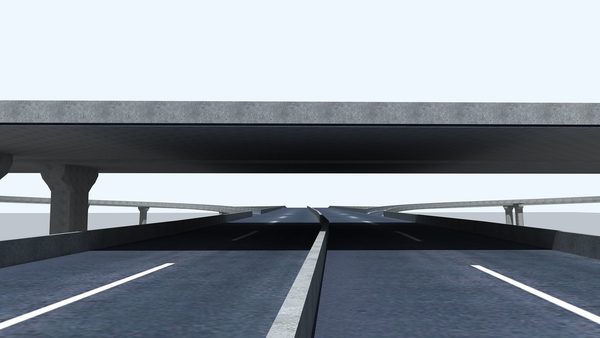 Highway Viaduct flyover  Low-poly 3D model_6