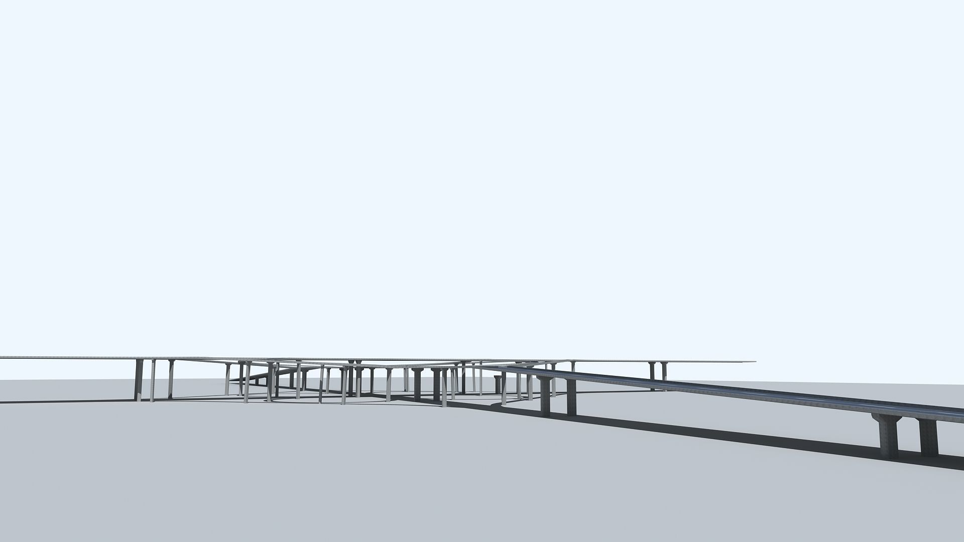 Highway Viaduct flyover  Low-poly 3D model_7