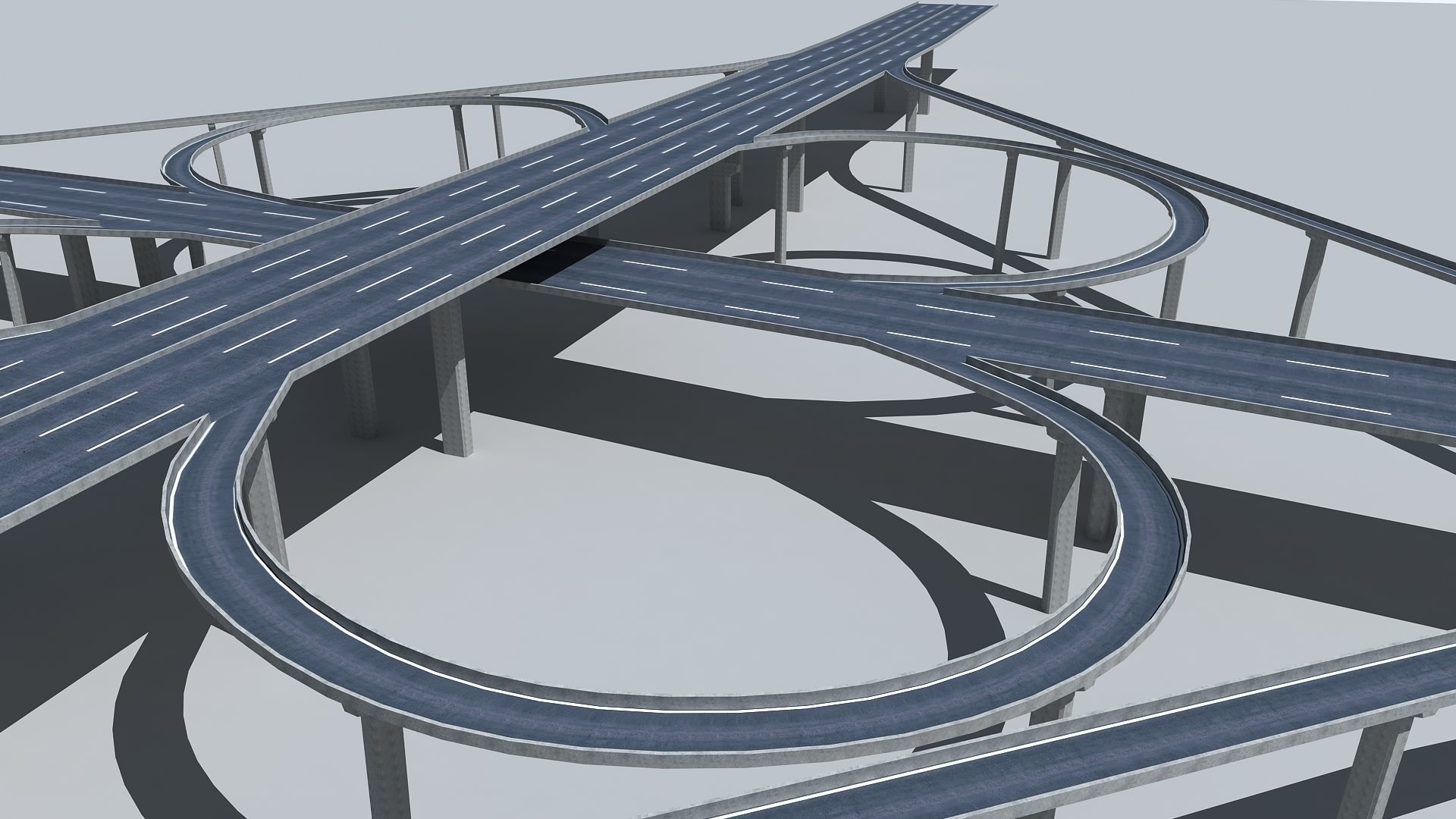 Highway Viaduct flyover  Low-poly 3D model_5