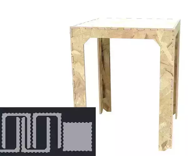 Table MJ for CNC router cut 3D print model