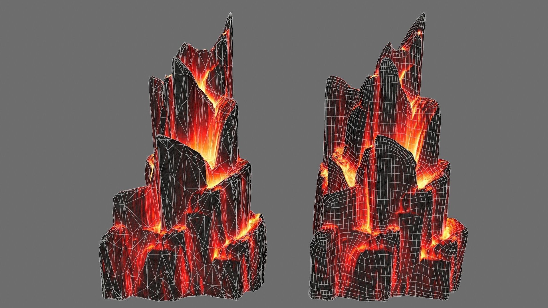 lava rocks Low-poly 3D model_30