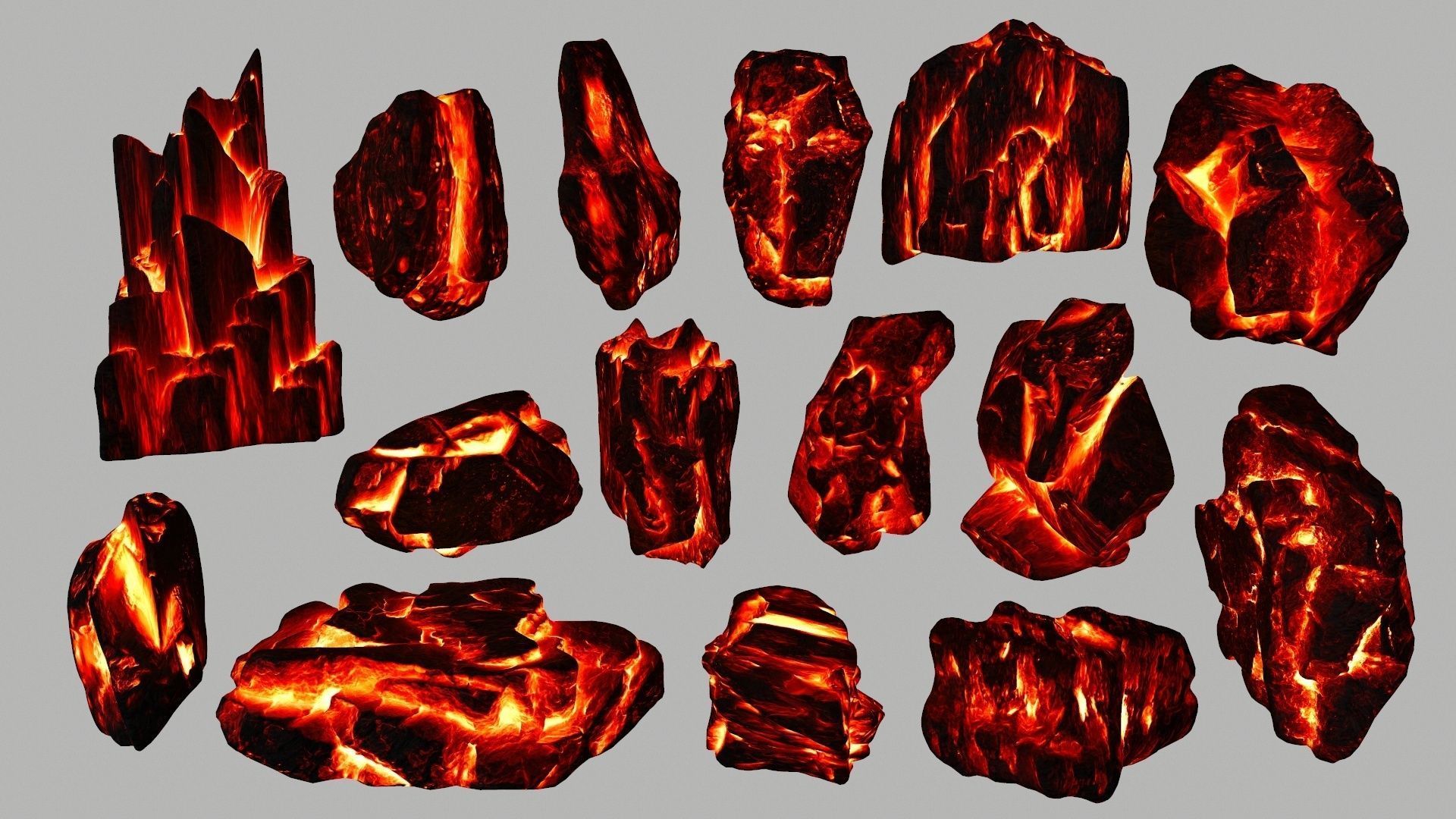 lava rocks Low-poly 3D model_1