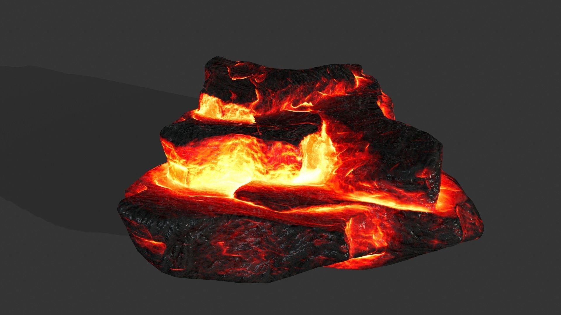lava rocks Low-poly 3D model_7