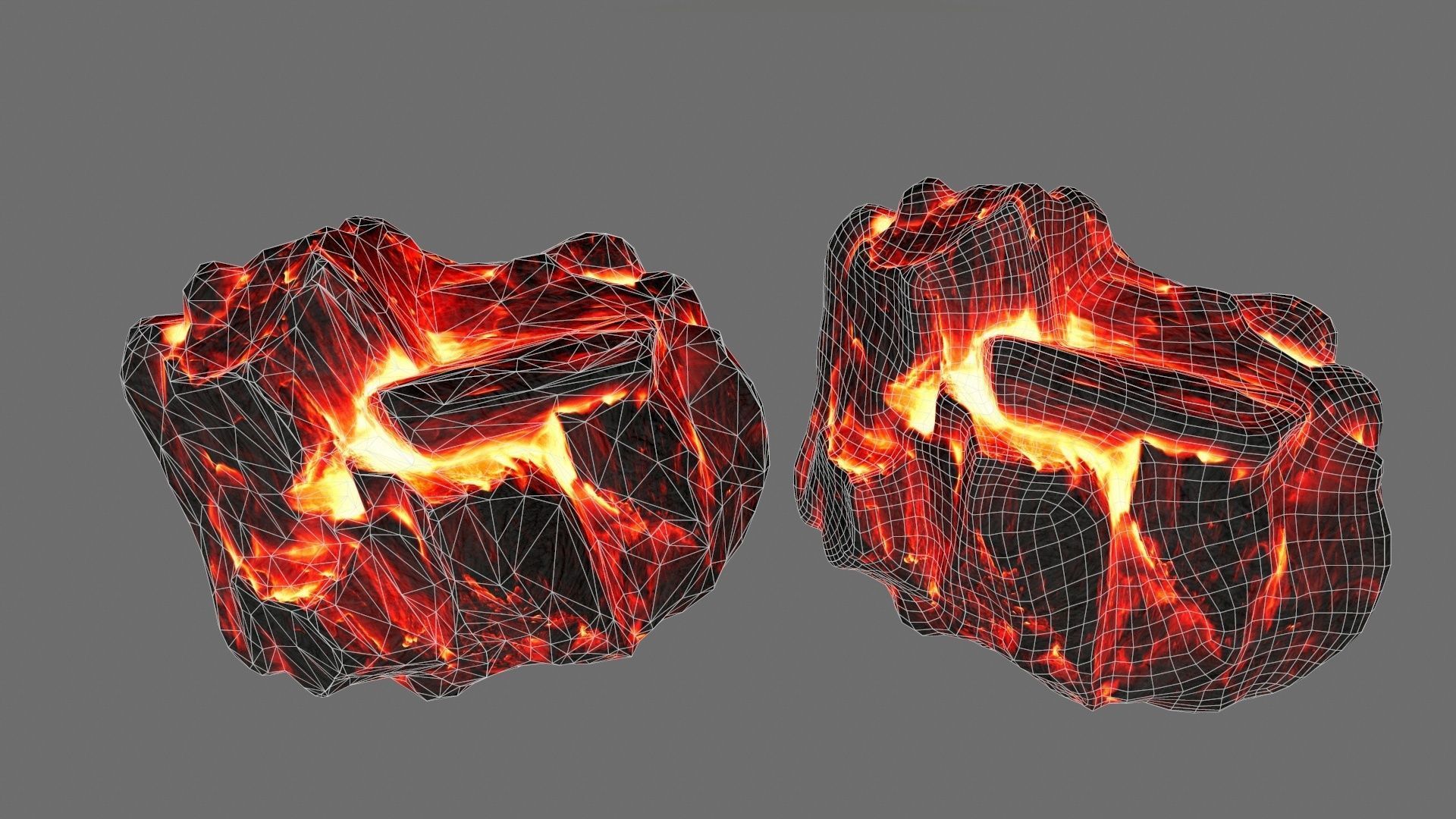 lava rocks Low-poly 3D model_29