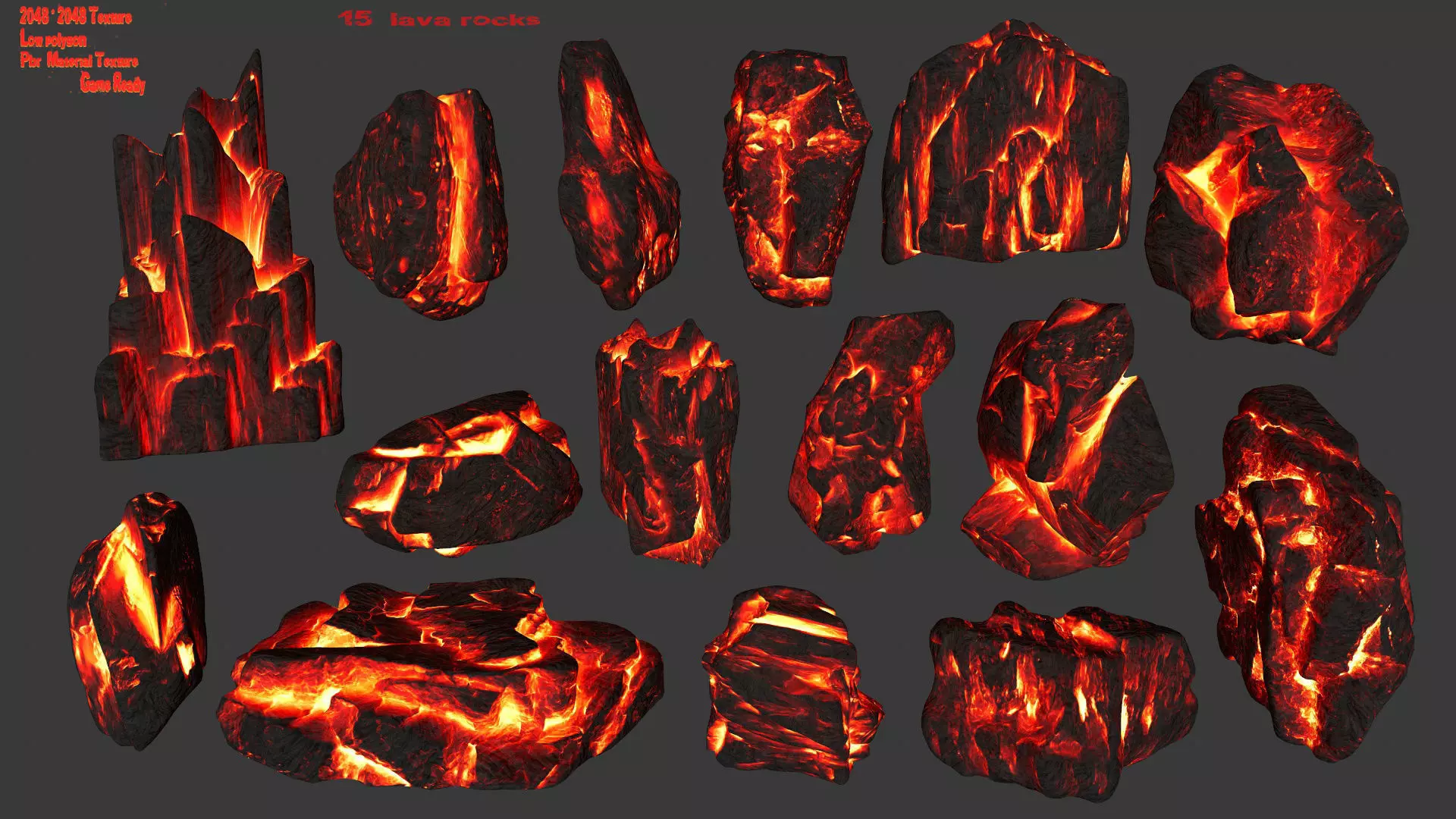 lava rocks Low-poly 3D model_0