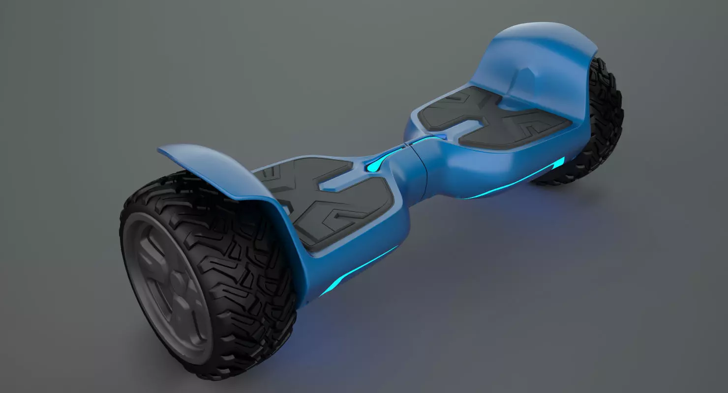 Hoverboard Low-poly 3D model_0