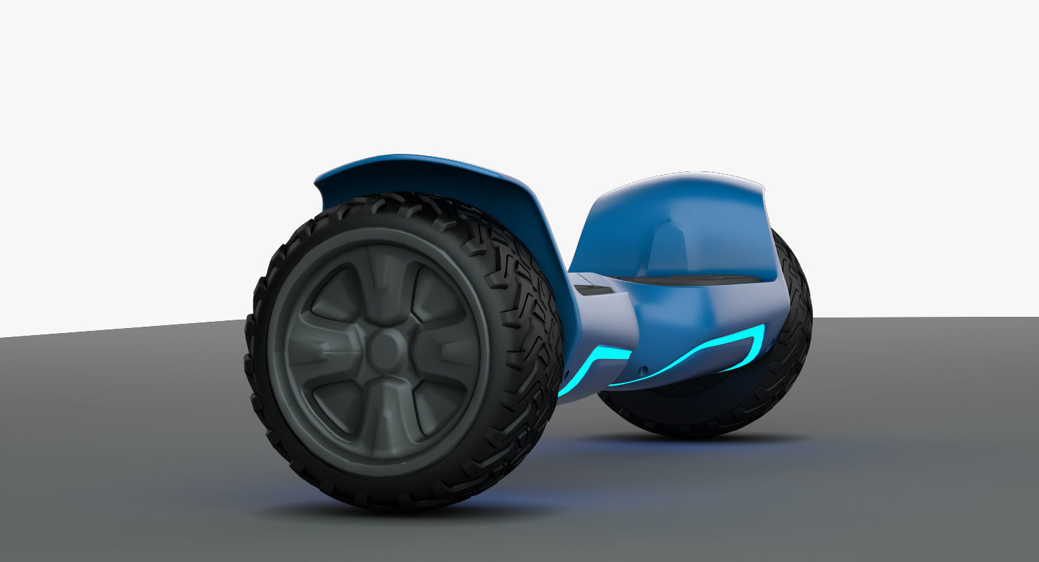 Hoverboard Low-poly 3D model_4
