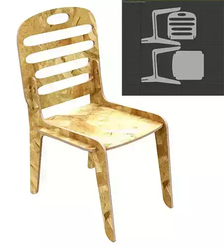 Chair MJ for CNC router cut 3D print model