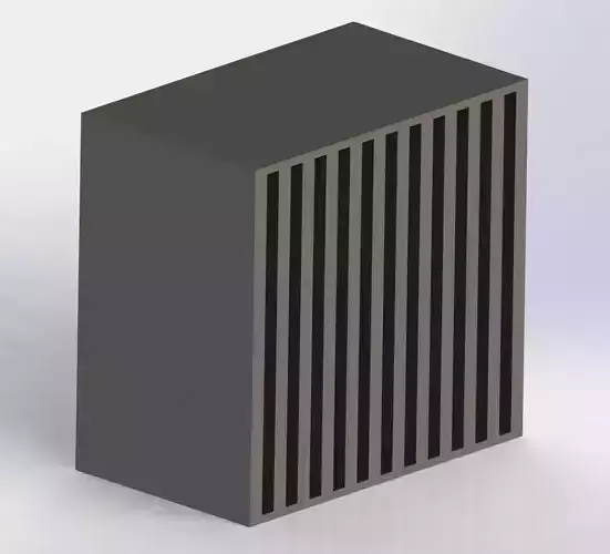 compressor block of metal with stripes