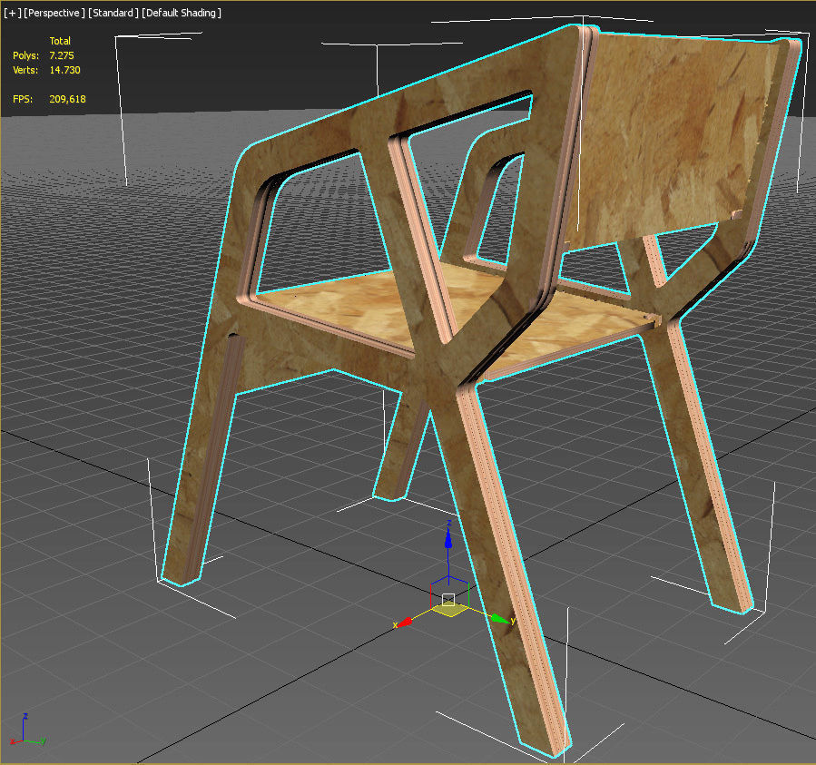 Chair Deca - CNC router cut 3D print model_5