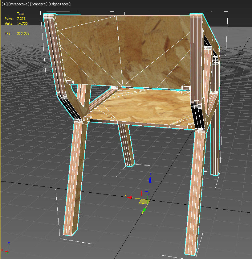 Chair Deca - CNC router cut 3D print model_3