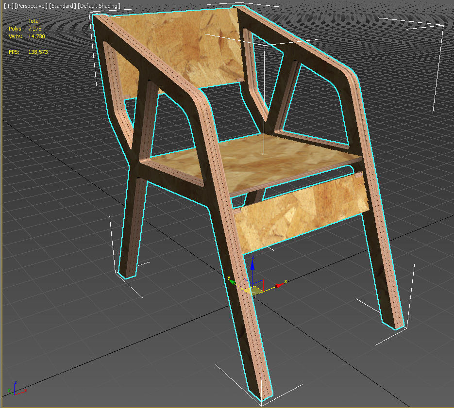 Chair Deca - CNC router cut 3D print model_2