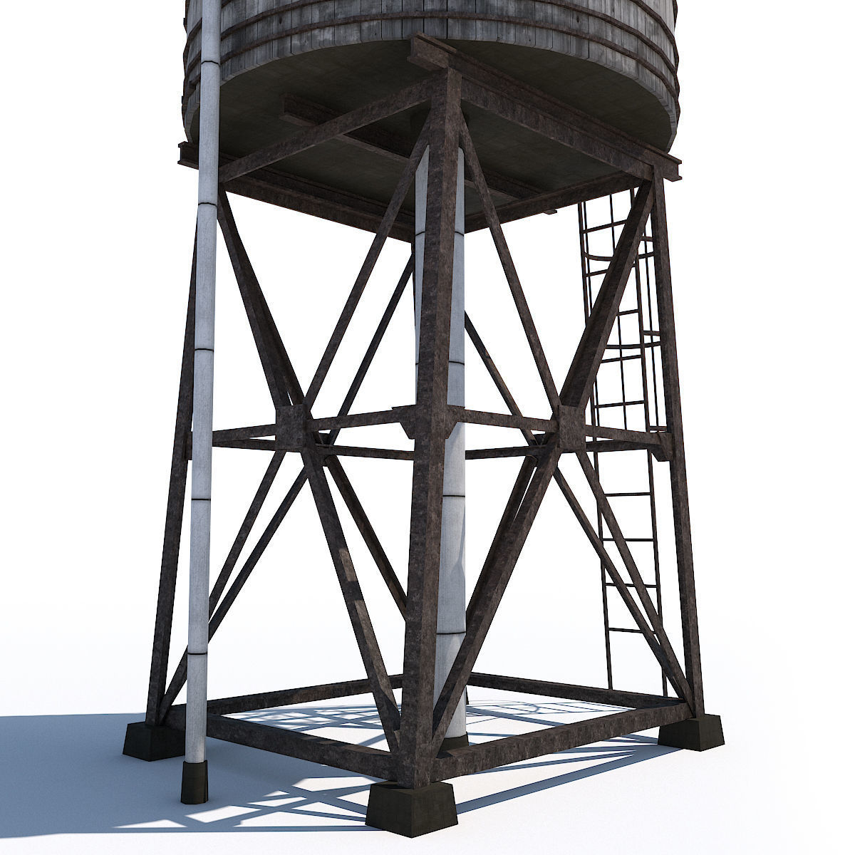 New York Water Tower Low-poly 3D model_5
