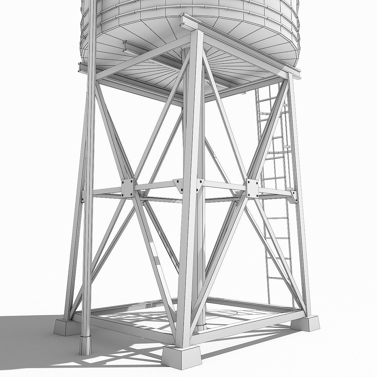 New York Water Tower Low-poly 3D model_14