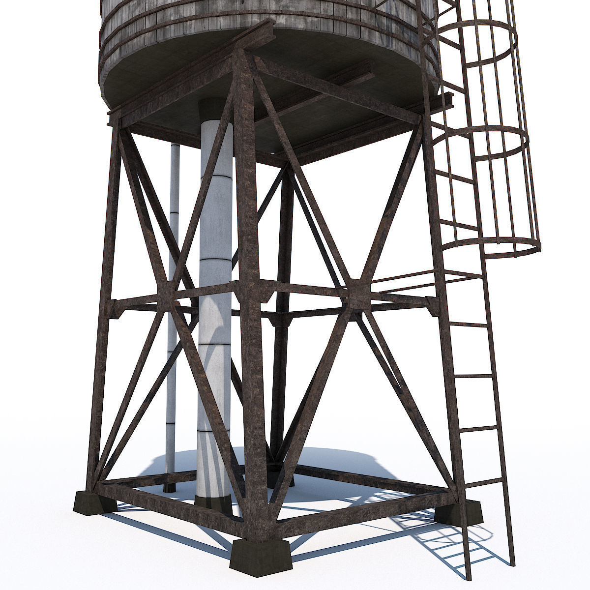 New York Water Tower Low-poly 3D model_3