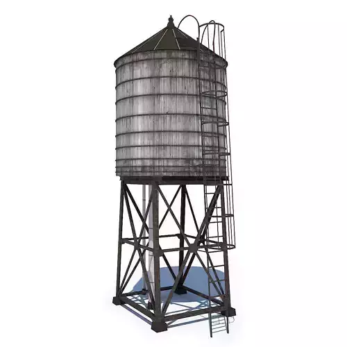 New York Water Tower Low-poly 3D model