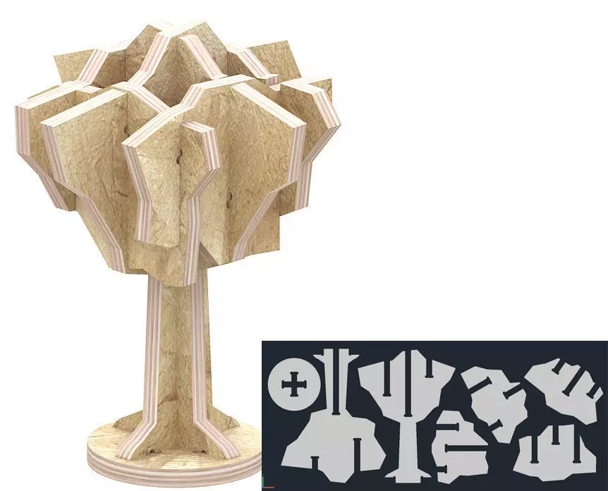 puzzle tree for CNC router cut 3D print model