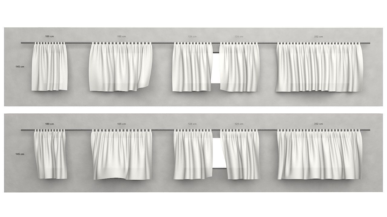 Curtains Collection Animated  3D model_12