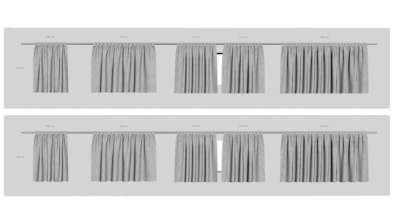 Curtains Collection Animated  3D model_8