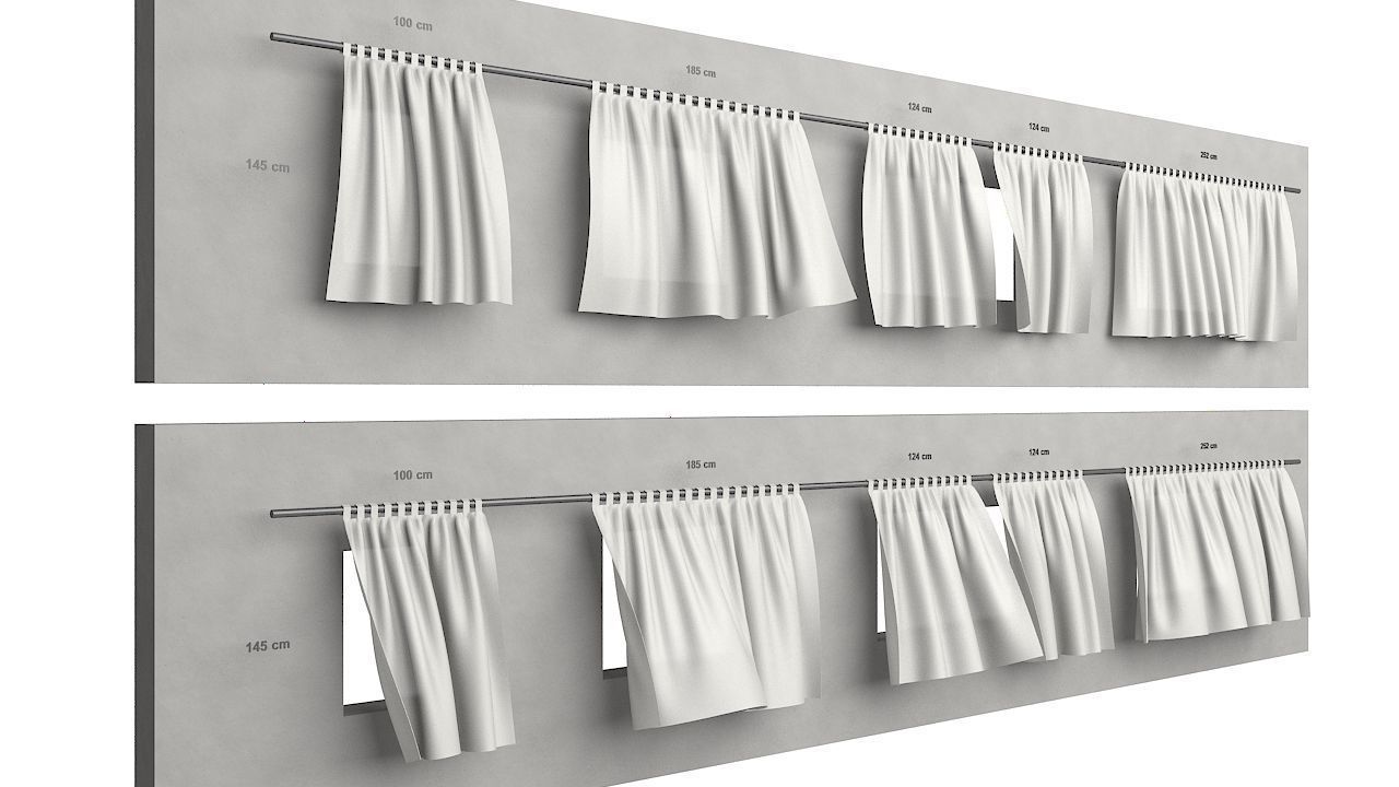 Curtains Collection Animated  3D model_10