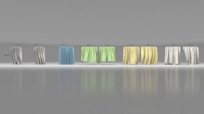 Curtains Collection Animated  3D model