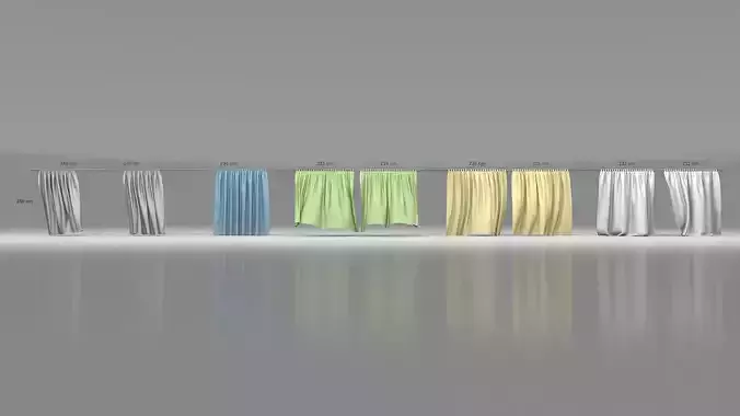 Curtains Collection Animated  3D model