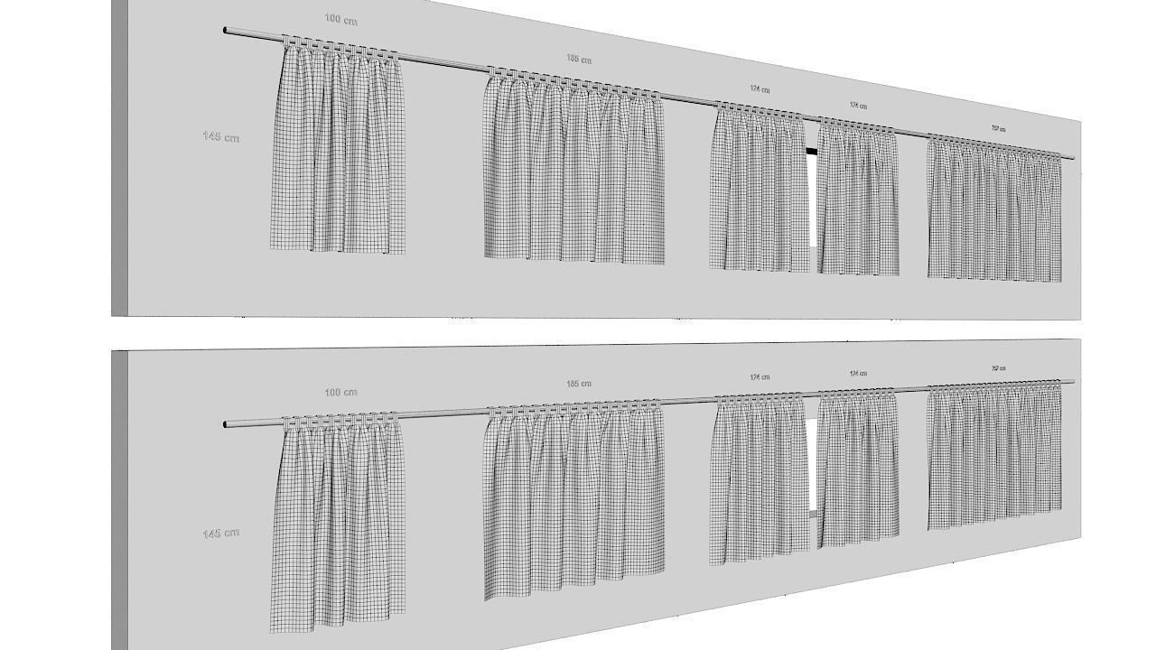 Curtains Collection Animated  3D model_5