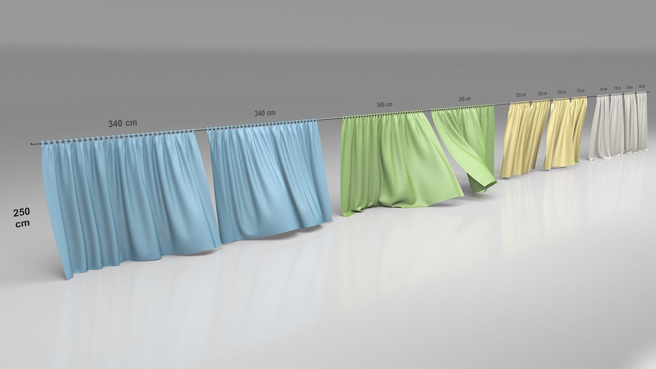 Curtains Collection Animated  3D model_44