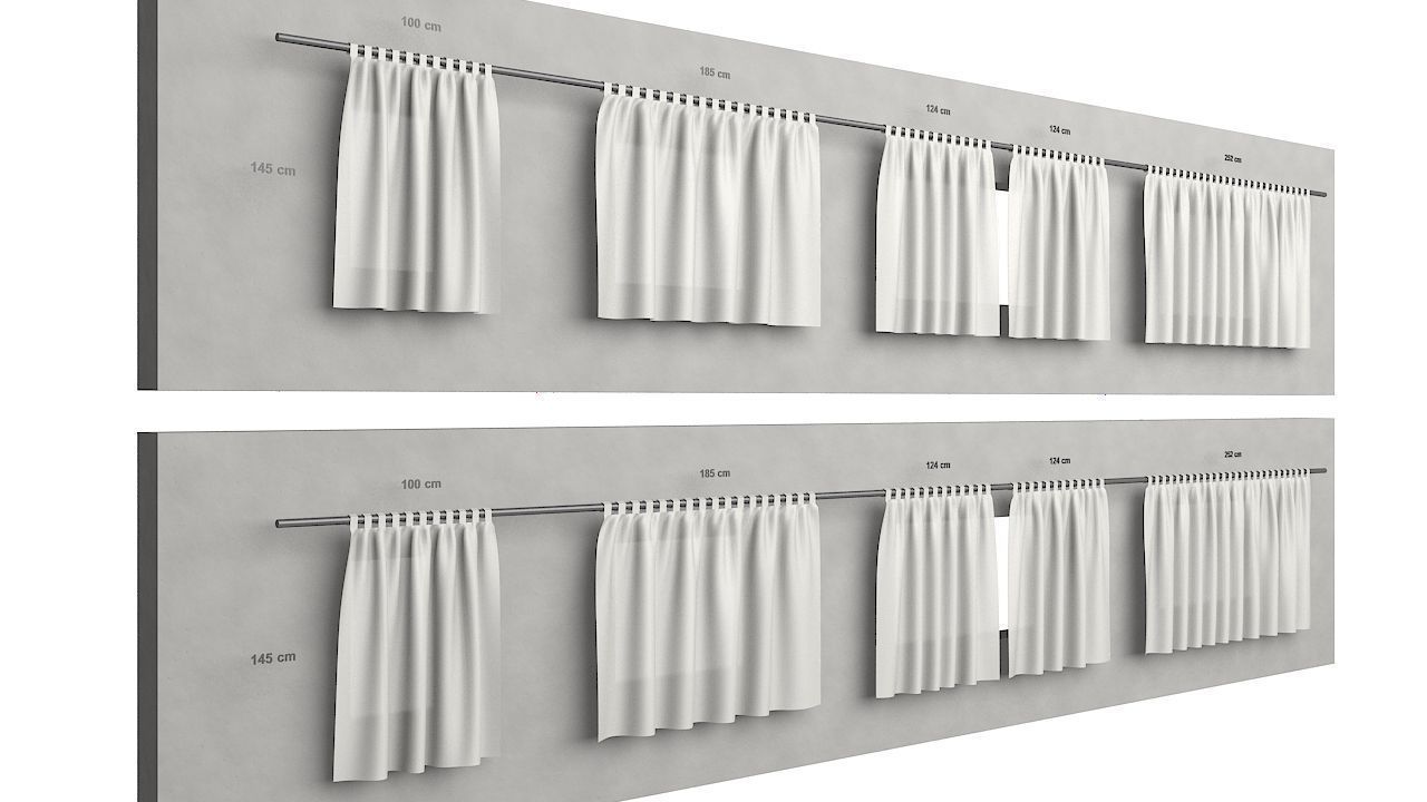 Curtains Collection Animated  3D model_7