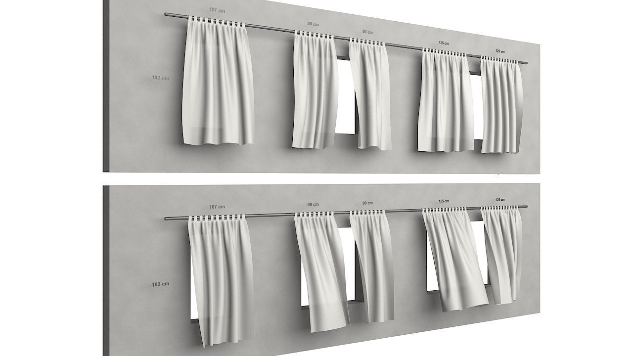Curtains Collection Animated  3D model_22