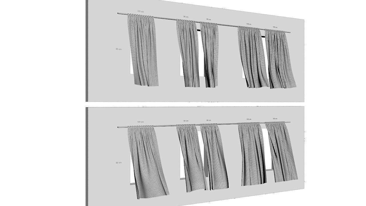 Curtains Collection Animated  3D model_27
